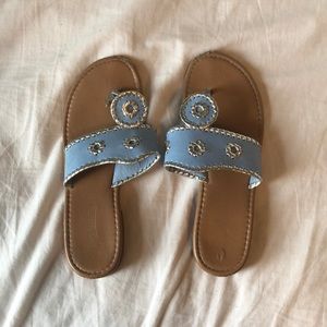 Blue/Silver Palms Sandals